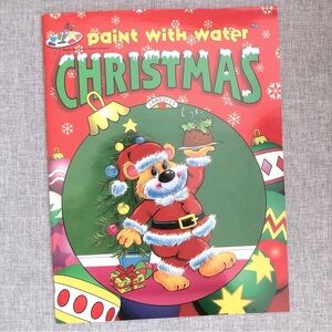 Vintage 1997 "Paint with Water" Christmas-Themed Activity Book by Landoll's